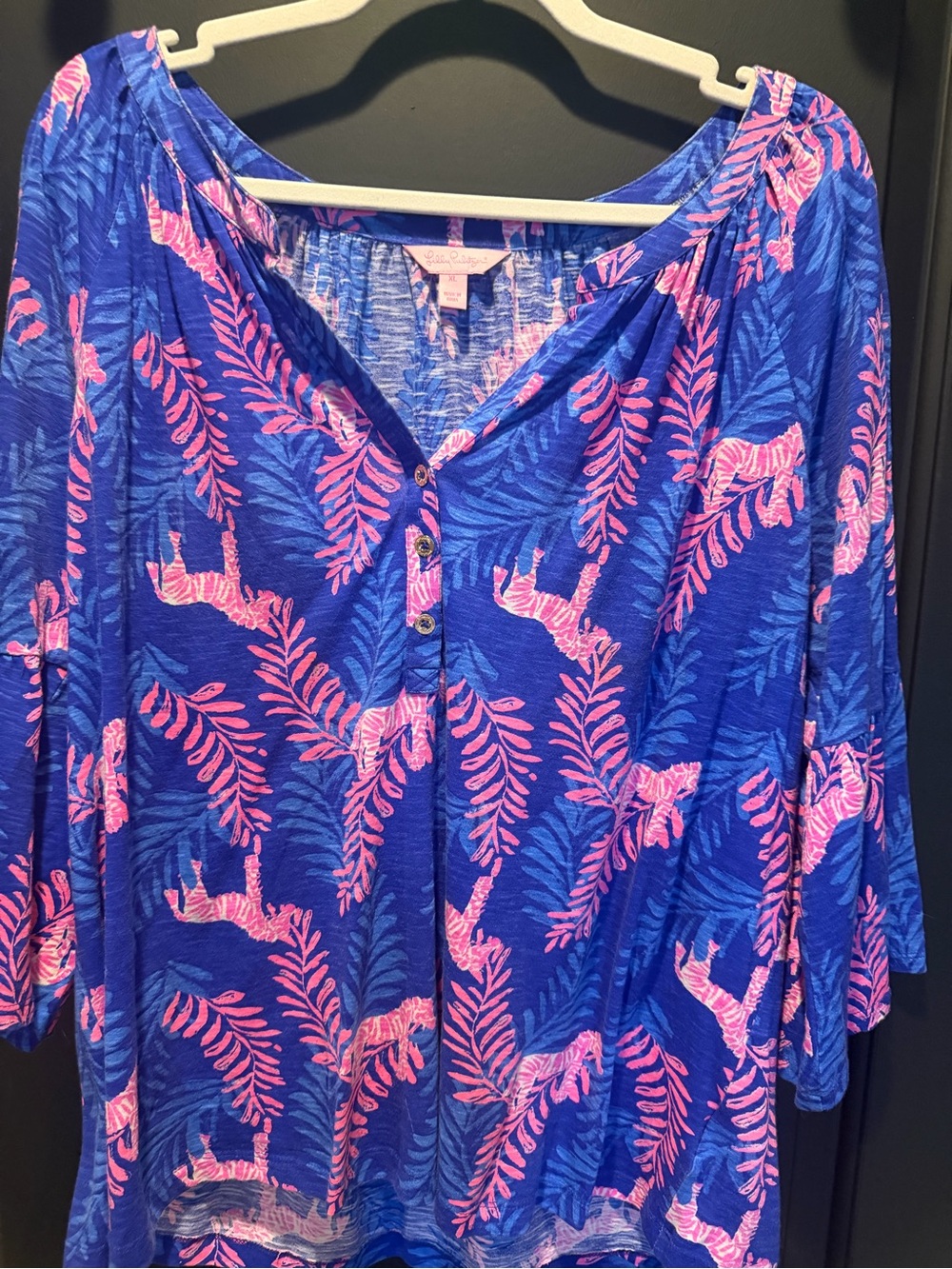 Lilly Pulitzer Royal Blue & Hot Pink Printed Tunic